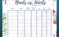 Defining Needs Vs. Wants In Your Budget {Free Printable!} pertaining to Needs Vs Wants Budget Worksheet