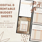 Digital/Printable Adhd Budget Sheet | Adult Adhd Downloads Intended For The Student Budget Worksheet Answers Jenna
