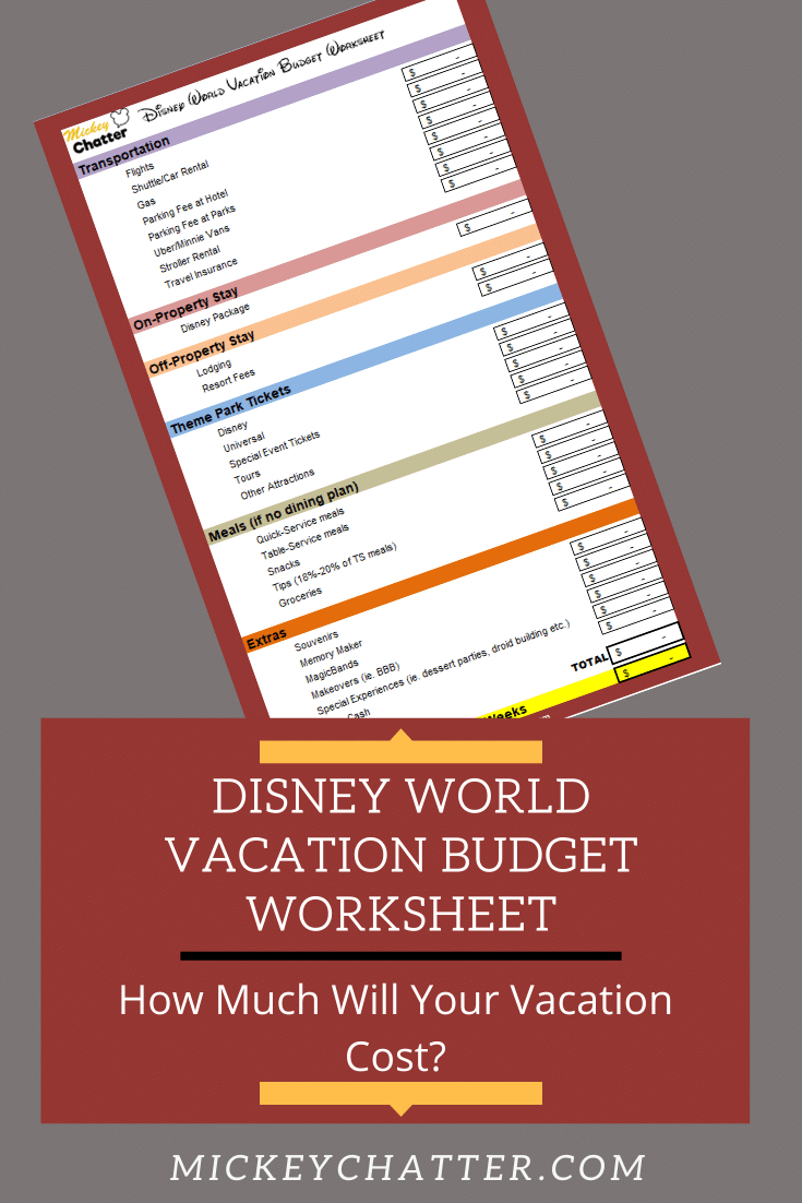 Disney World Budget Planning Worksheet - Mickey Chatter intended for Disney World Vacation Budget Worksheet
