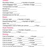 Disneyland Vacation Cost   Free Budget Printable Worksheet Pertaining To Disney World Vacation Budget Worksheet