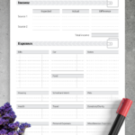 Download Printable Simple Monthly Budget Template Pdf In Monthly Budget Worksheet Free Download