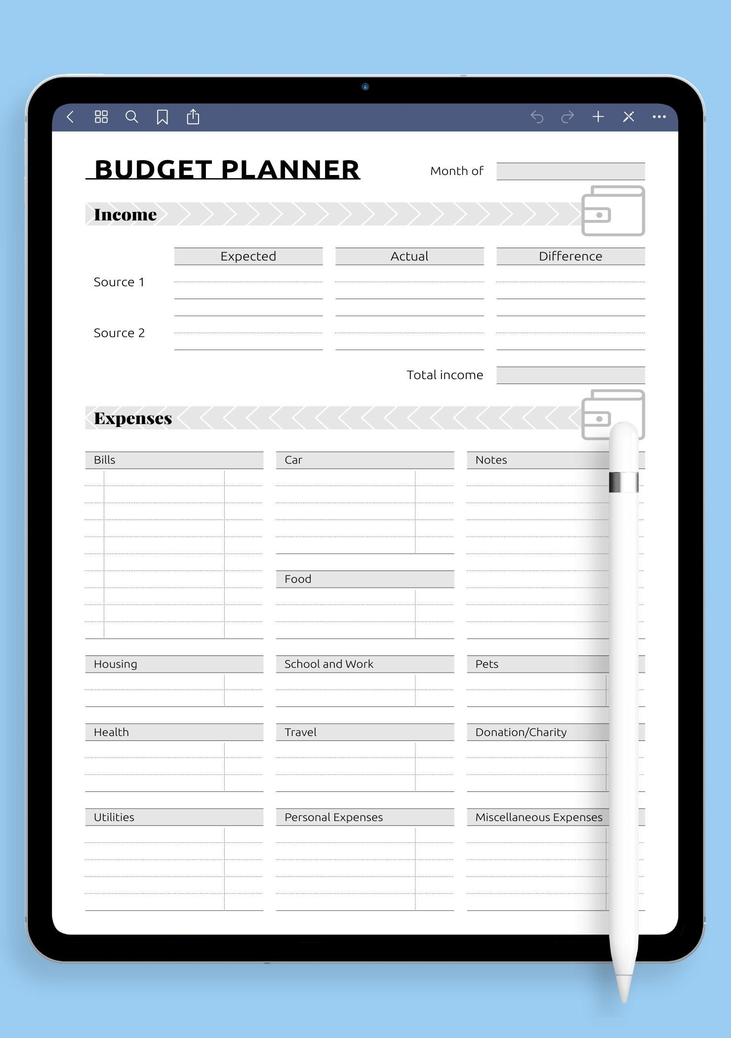 Download Printable Simple Monthly Budget Template Pdf within Pack Budget Planning Worksheet