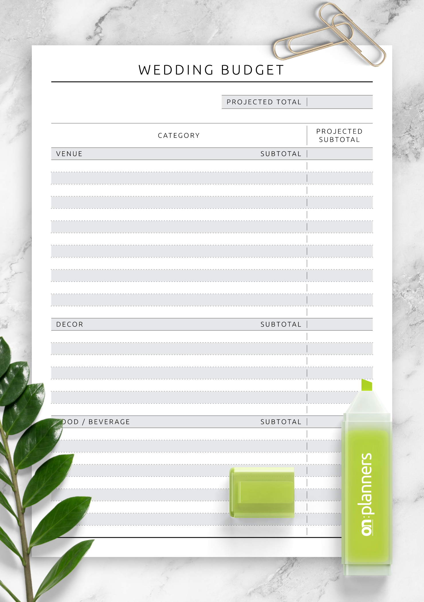 Download Printable Wedding Budget Template - Original Pdf inside Wedding Budget Worksheet Printable