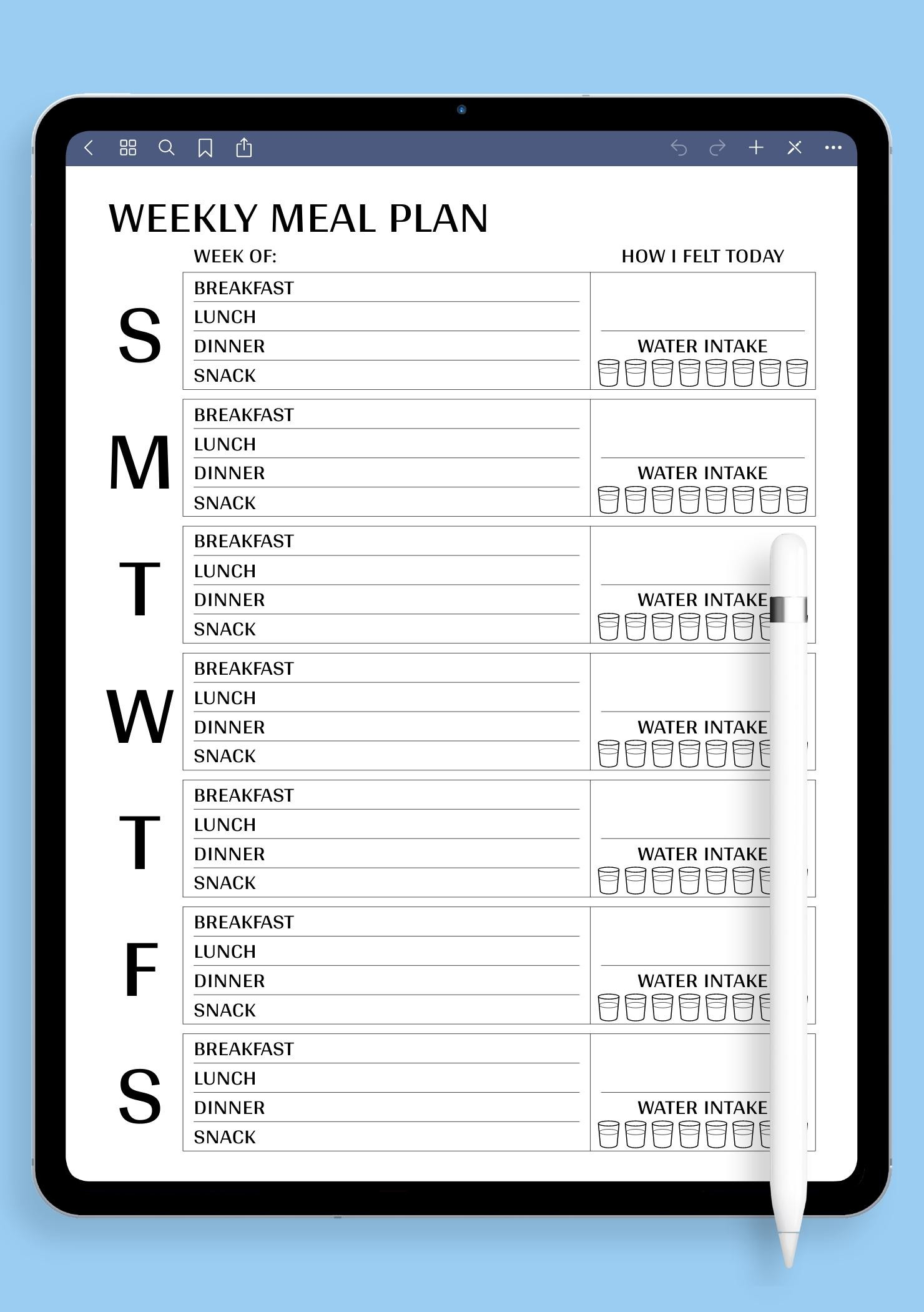 Download Printable Weekly Meal Plan Template Pdf pertaining to Meal Planning Budget Worksheet