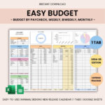 Easy Budget Planner For Google Sheet Budget Spreadsheet Weekly Within Budgetnista Budget Worksheet