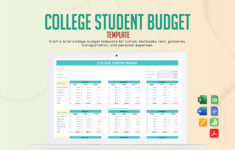 Editable Student Budget Templates In Google Sheets To Download for Student Loan Budget Worksheet