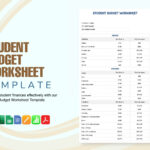 Editable Student Budget Templates In Google Sheets To Download With Sample Student Budget Worksheet