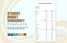 Editable Student Budget Templates In Google Sheets To Download with Sample Student Budget Worksheet