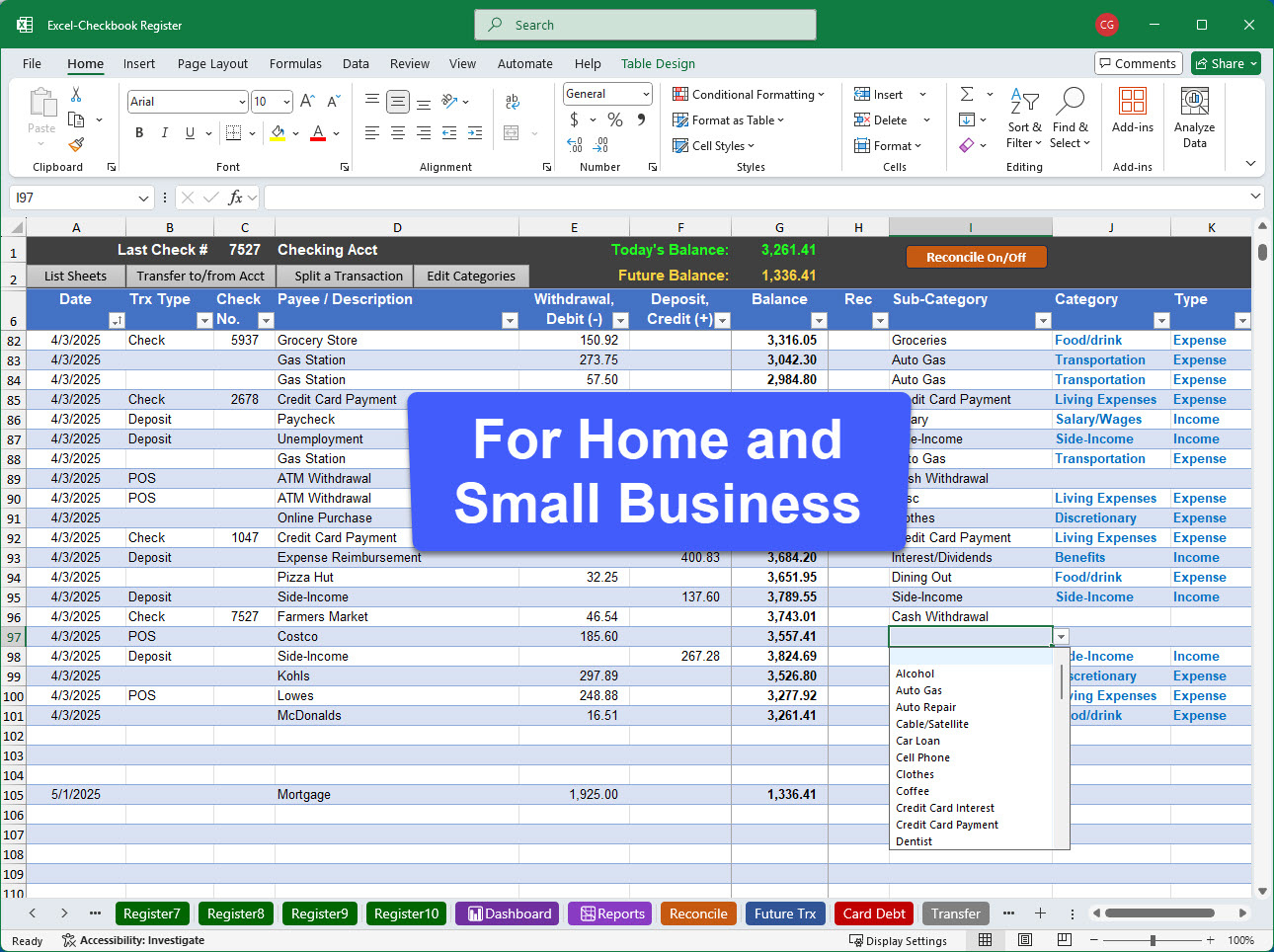 Excel Checkbook - Excel Checkbook Register Templates with regard to Excel Checkbook Register and Budget Worksheet