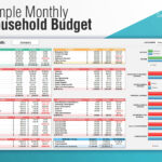 Excel Monthly Budget Template, Household Budget, Digital Budget In Excel Household Budget Worksheet