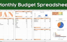 Excel Monthly Budget Template within Monthly Budget Worksheet Example