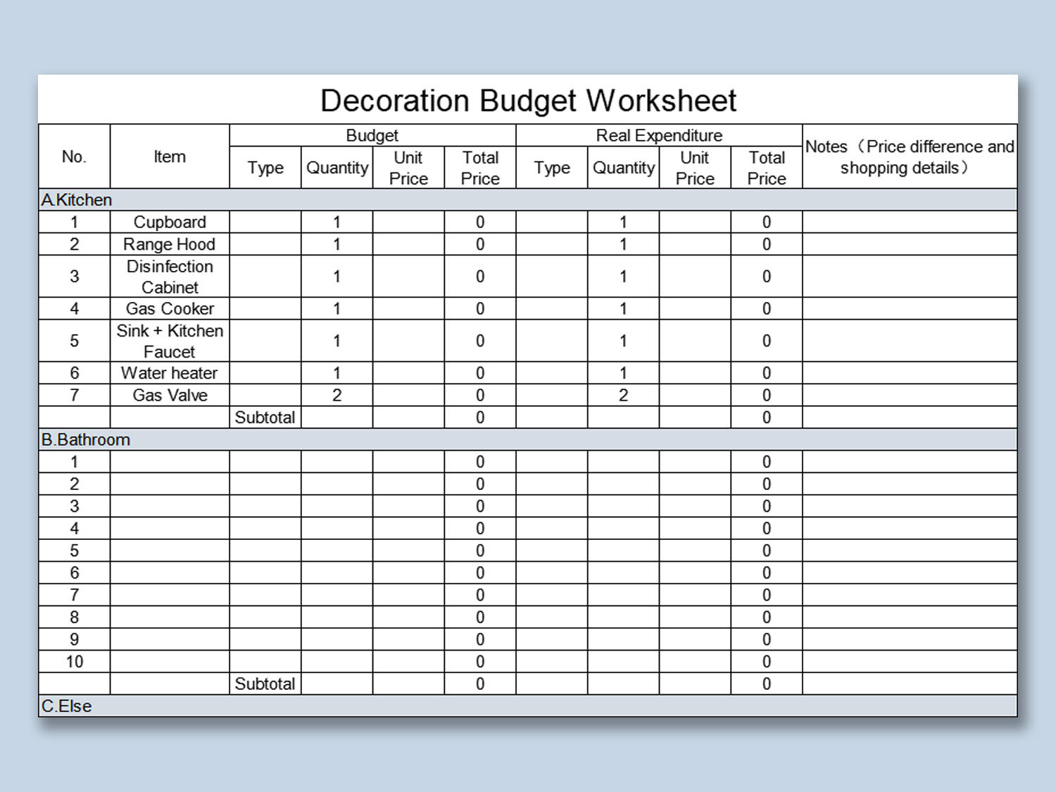 Excel Of Basic Budget Worksheet.xls | Wps Free Templates within Budget Basics Worksheet 1