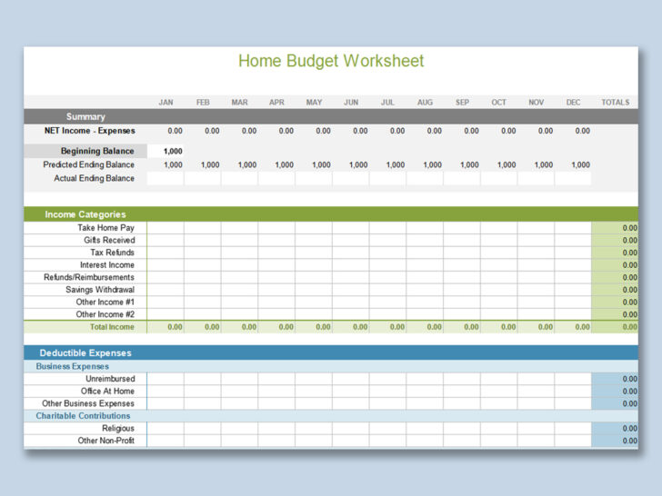 Household Budgeting Worksheets