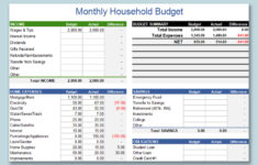 Excel Of Monthly Household Budget.xlsx | Wps Free Templates throughout Household Financial Budget Worksheet