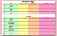 Excel Of Simple Family Budget.xls | Wps Free Templates within Simple Household Budget Worksheet