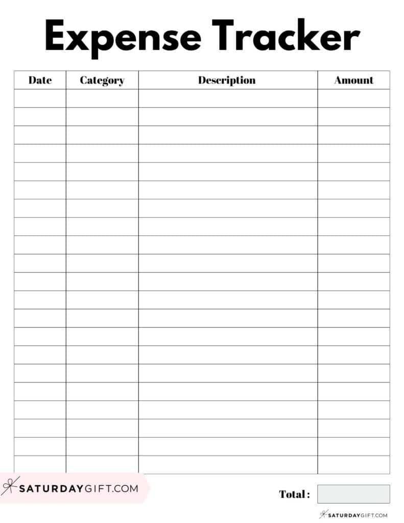 Expense Tracker Printable - 26 Cute &amp;amp; Free Spending Logs regarding Daily Budget Tracking Worksheet
