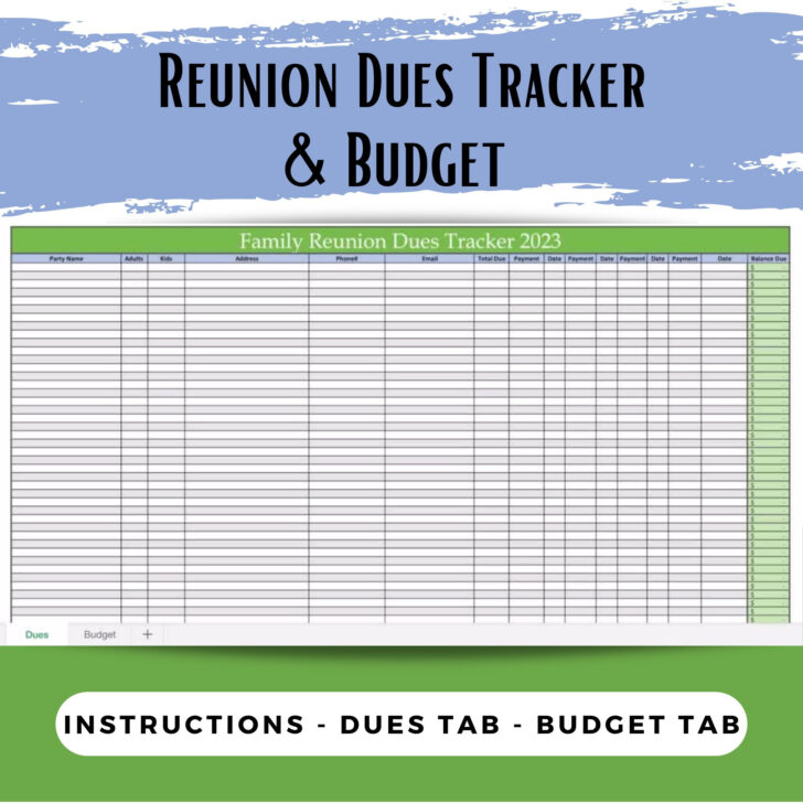 Class Reunion Budget Worksheet