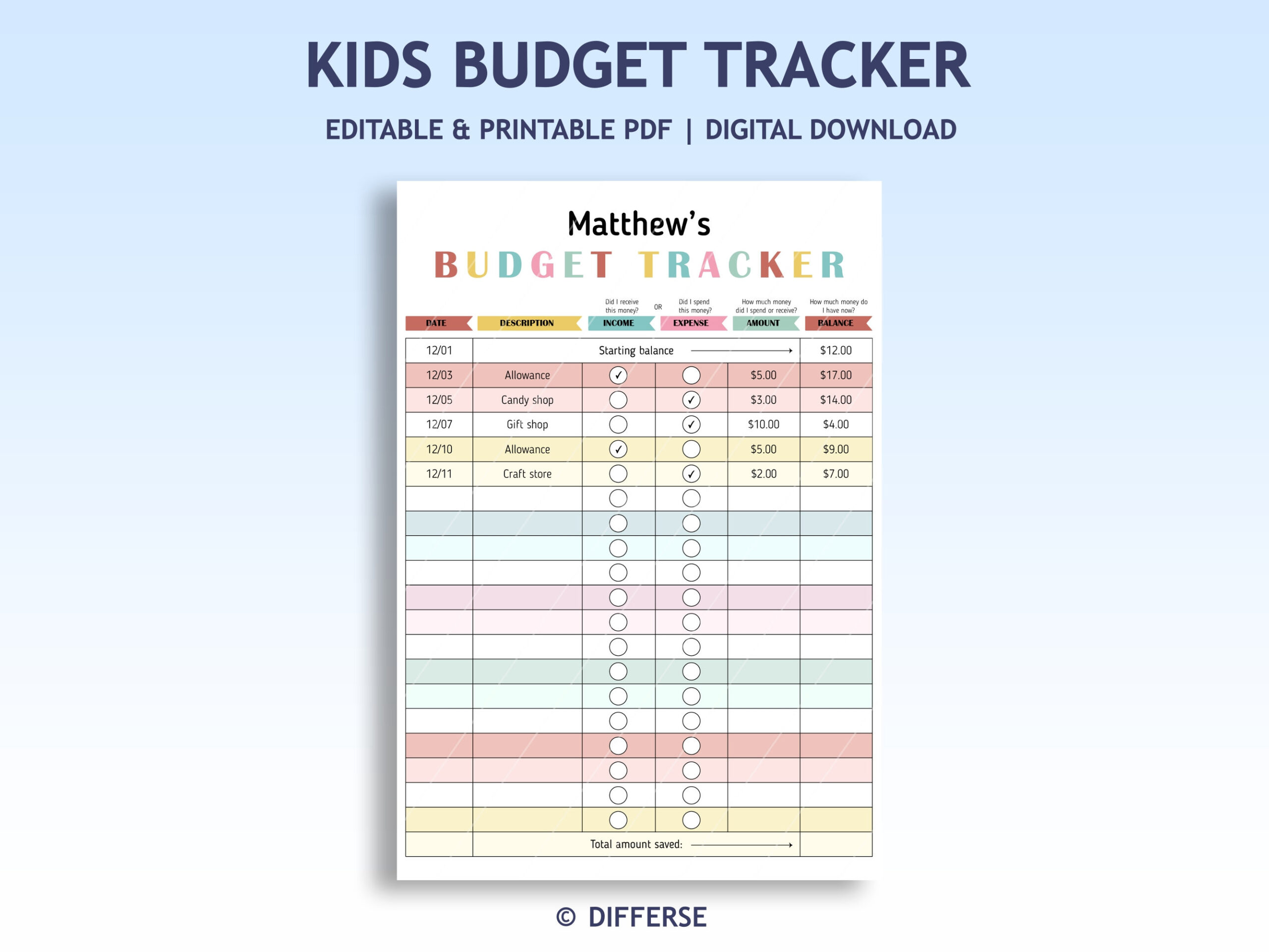 Financial Booklet - Etsy throughout Merrill Lynch Budget Worksheet