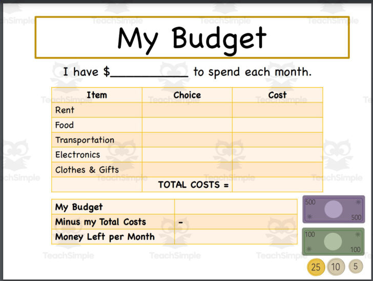 Budgeting Worksheets For 4th Grade Budgeting Worksheets For 4th Grade