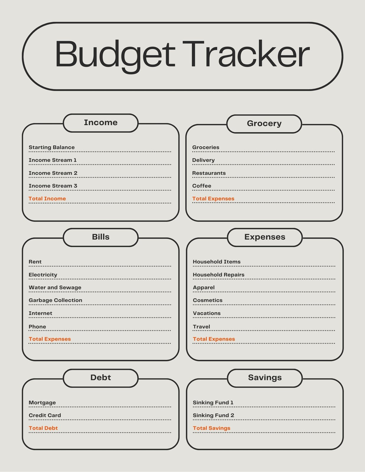 Free And Customizable Budget Templates in Free Printable Budgeting Worksheets For Young Adults