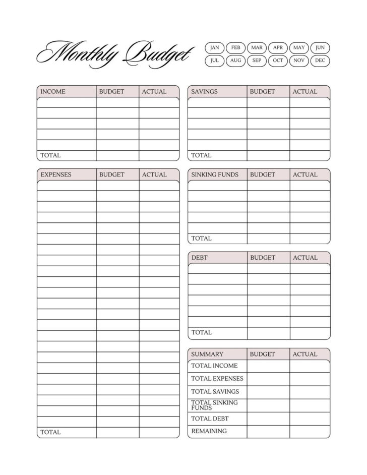 Simple Weekly Budget Worksheet