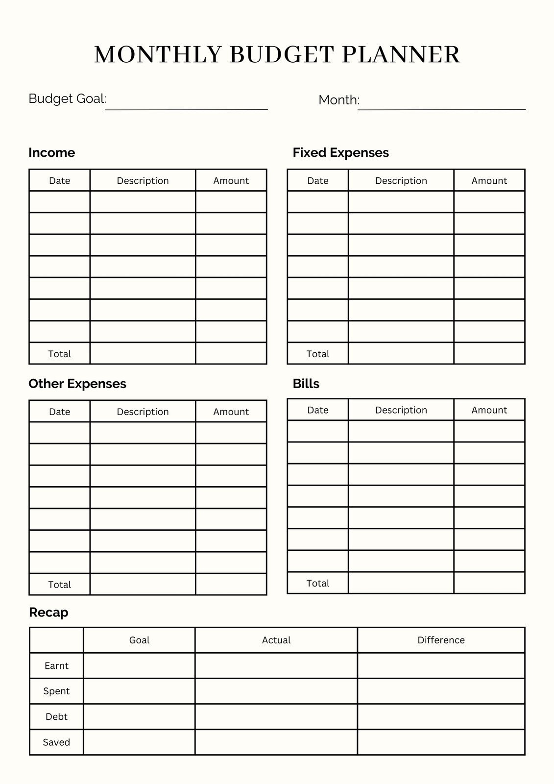 Free And Customizable Budget Templates regarding Free Printable Financial Budget Worksheet