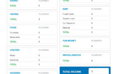 Free And Easy Budget Template - Ramsey regarding Dave Ramsey Household Budget Worksheet