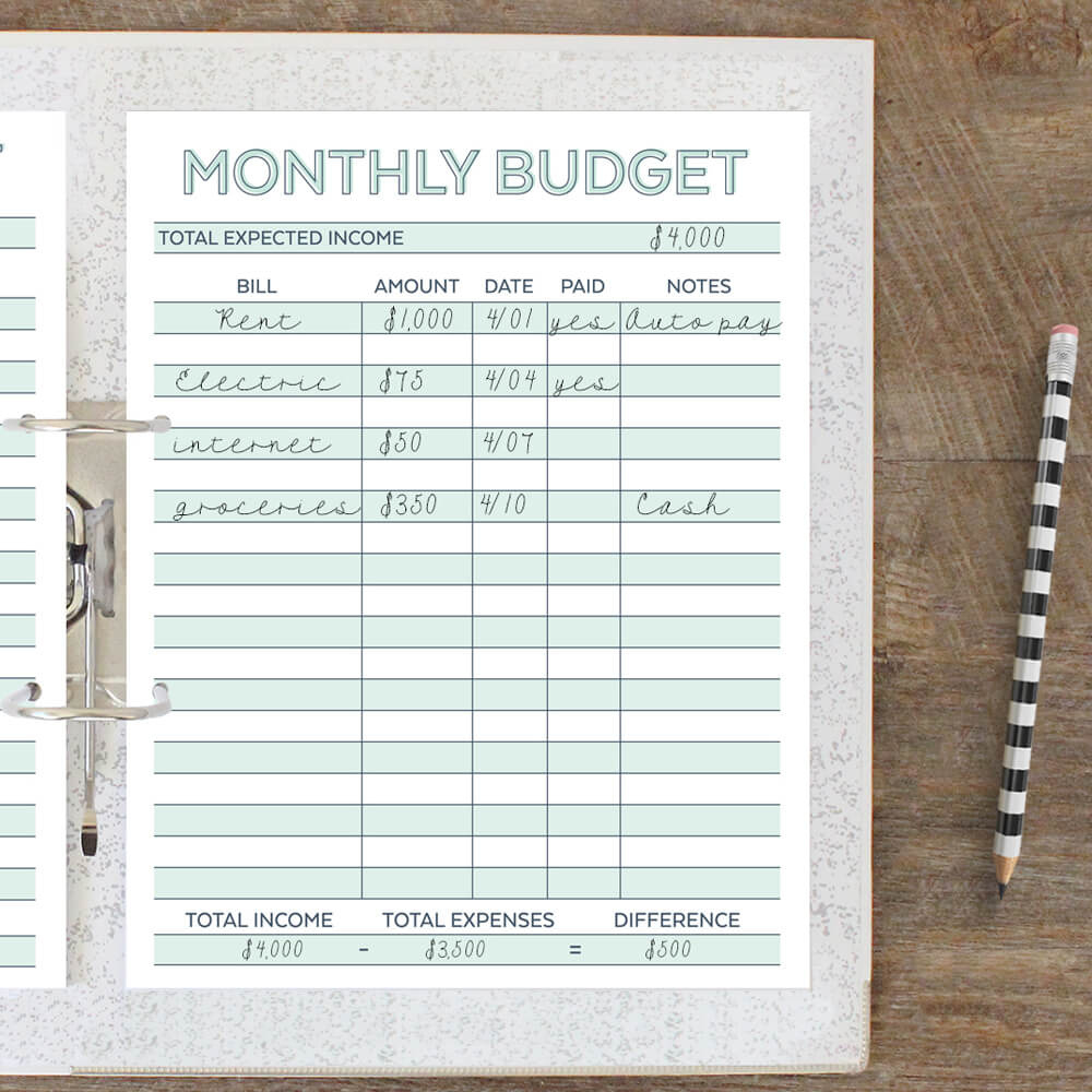 Free} Beginner Printable Budget Worksheet - Savor + Savvy in Low Income Budget Worksheet