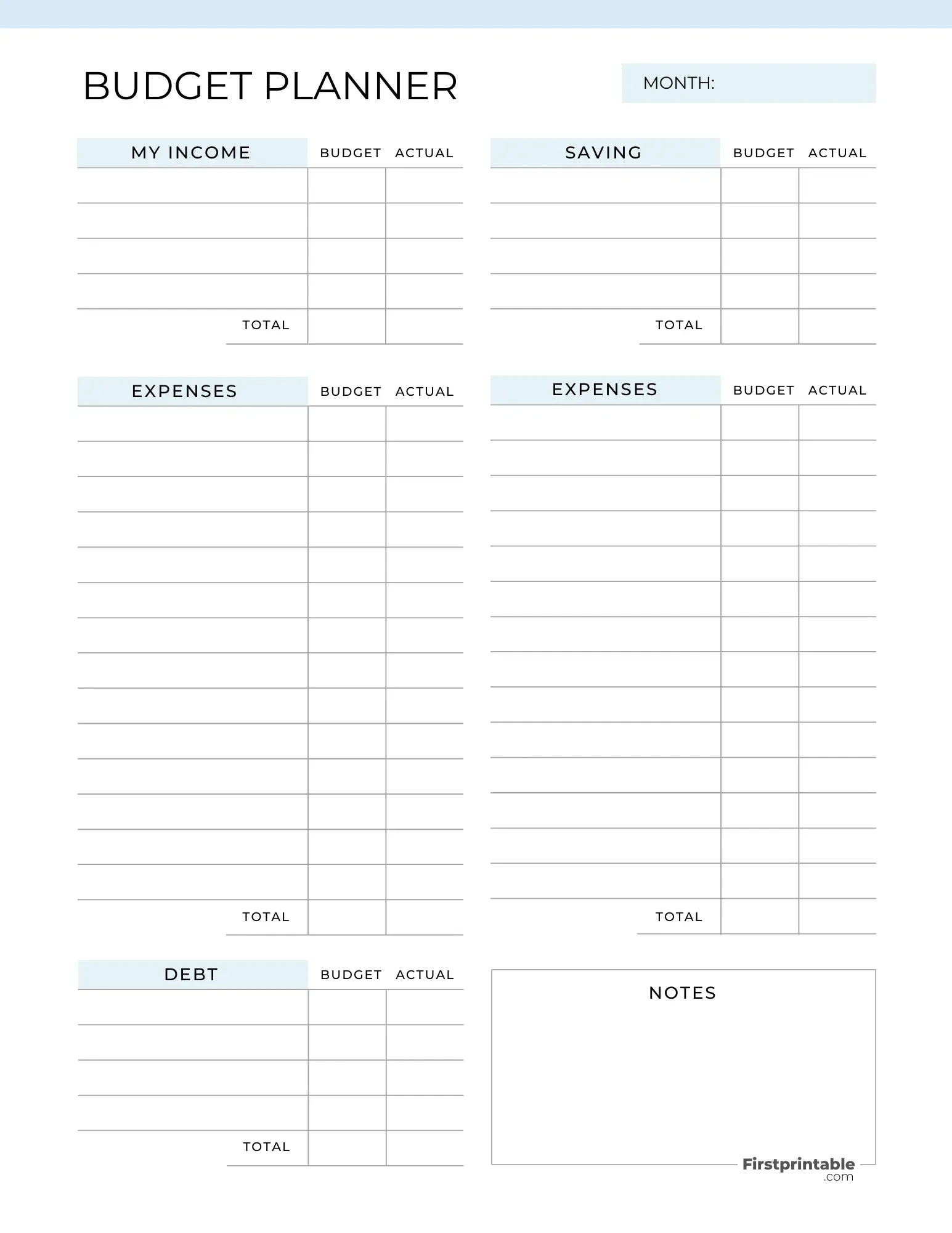 Free Budget Planner Templates | Printable &amp;amp; Fillable in Free Budget Planner Worksheet