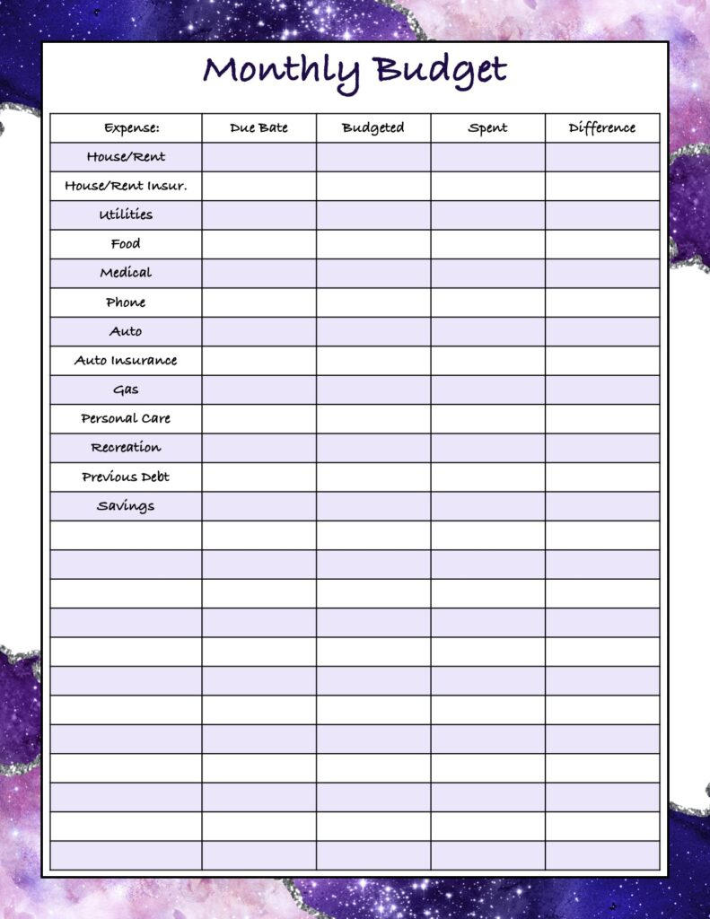 Free Budgeting Printables: Expenses, Goals, &amp;amp; Monthly Budget pertaining to Single Mom Budget Low Income Budget Beginner Printable Budget Worksheet