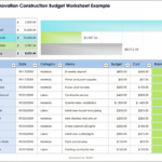 Free Construction Budget Templates: All Formats & Projects Within Home Renovation Budget Worksheet