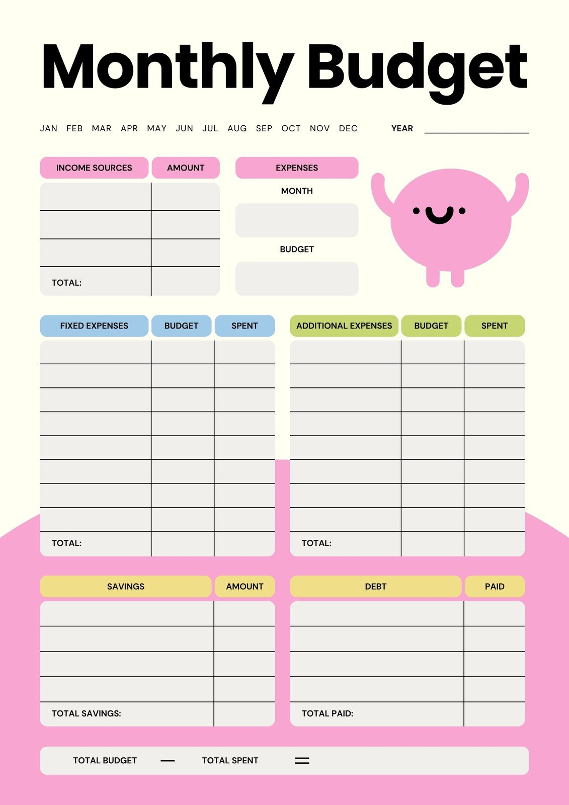 Free Customizable Finance Planner Templates | Canva with Designing A Personal Budget For Teens Worksheet