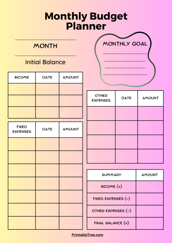 Basic Budget Planner Worksheet Free
