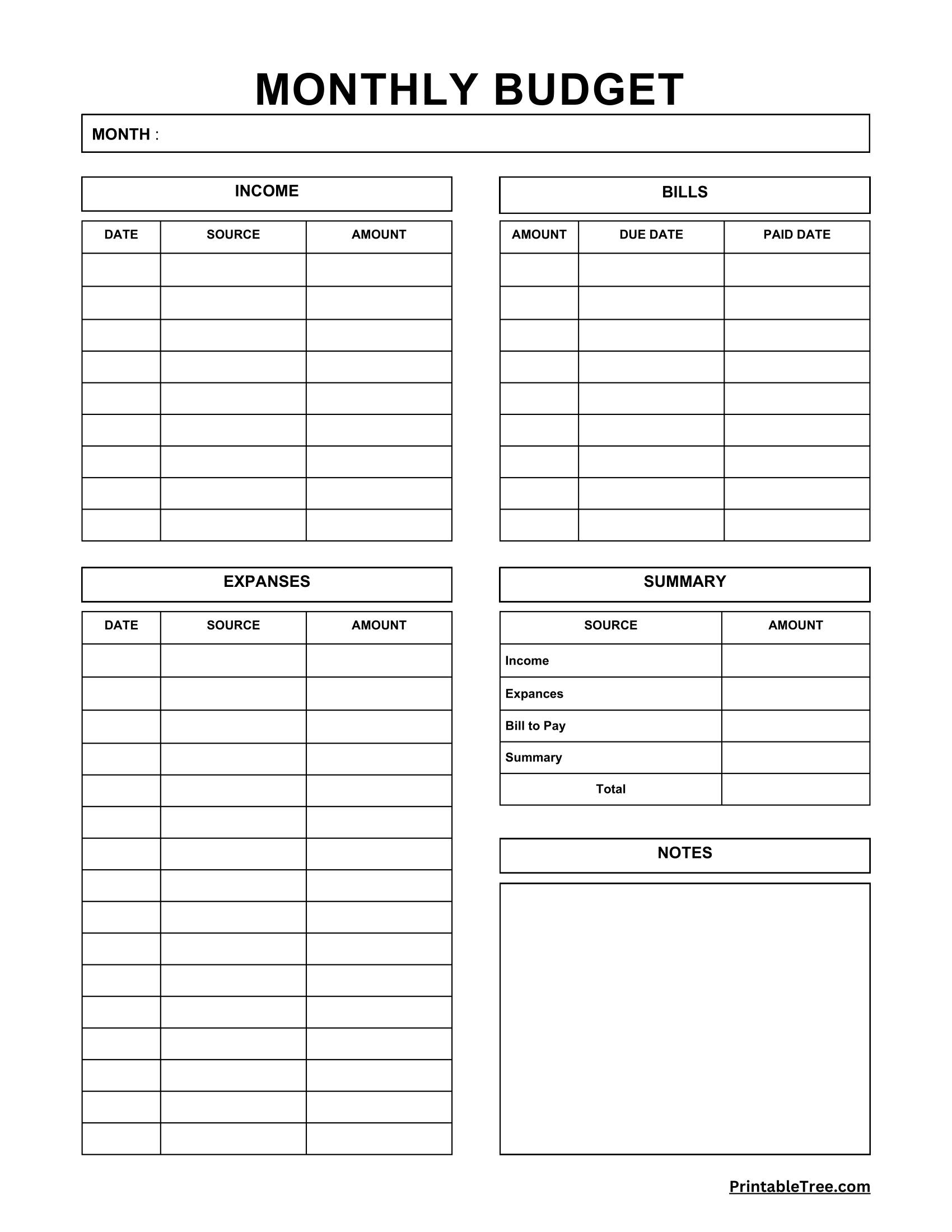 Free Download Printable Monthly Budget Planner Pdf Templates with regard to Budget Activity Worksheet Free Download