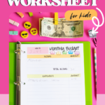 Free Monthly Budget Printable For Kids   Carrie Elle Pertaining To Free Printable Budget Worksheet For Kids