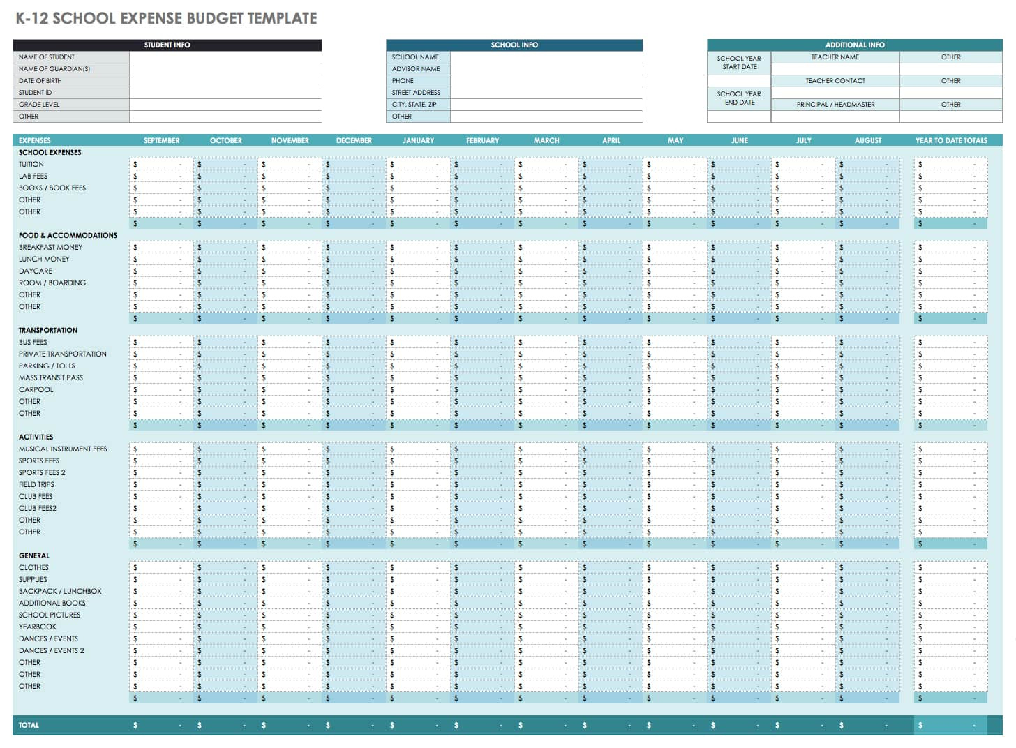 Free Monthly Budget Templates within Monthly Home Budget Worksheet Free Download