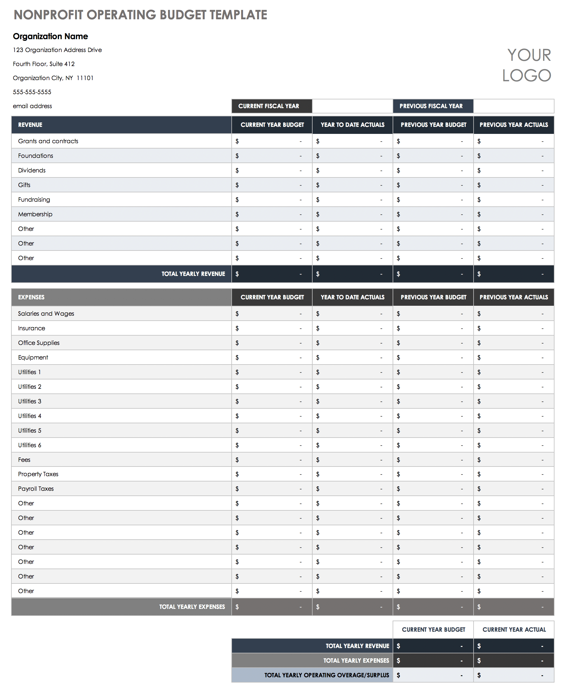Free Nonprofit Budget Templates | Smartsheet within Free Annual Budget Worksheet