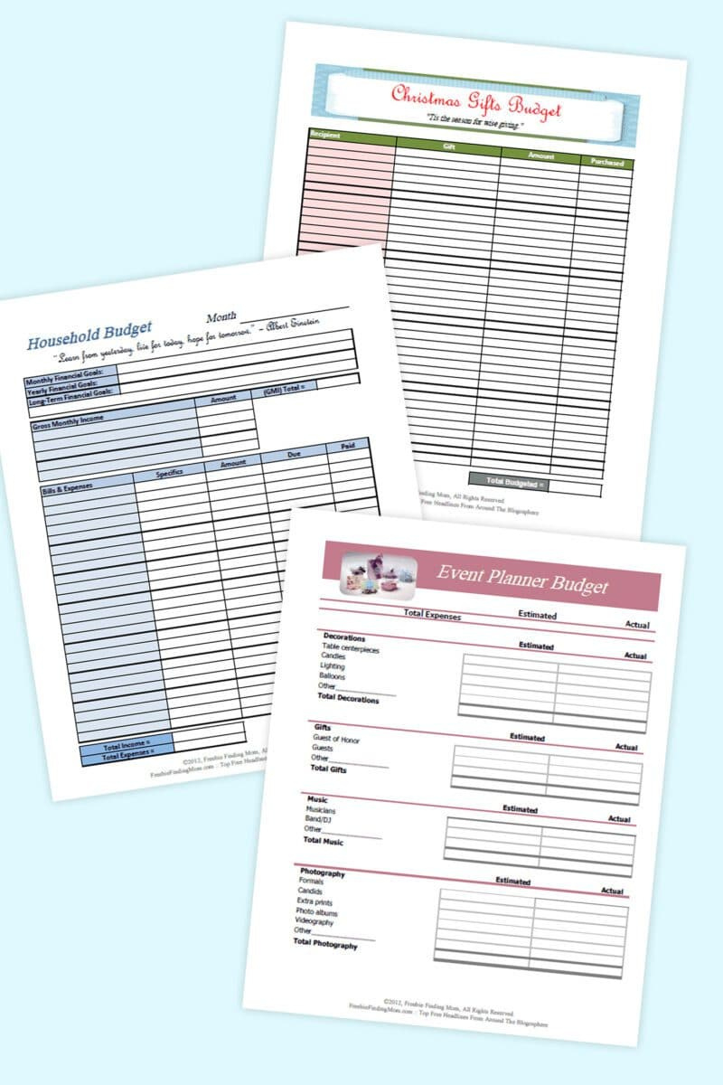 Free Printable Budget Worksheets - Freebie Finding Mom with Printed Budget Worksheets For Senior Citizens