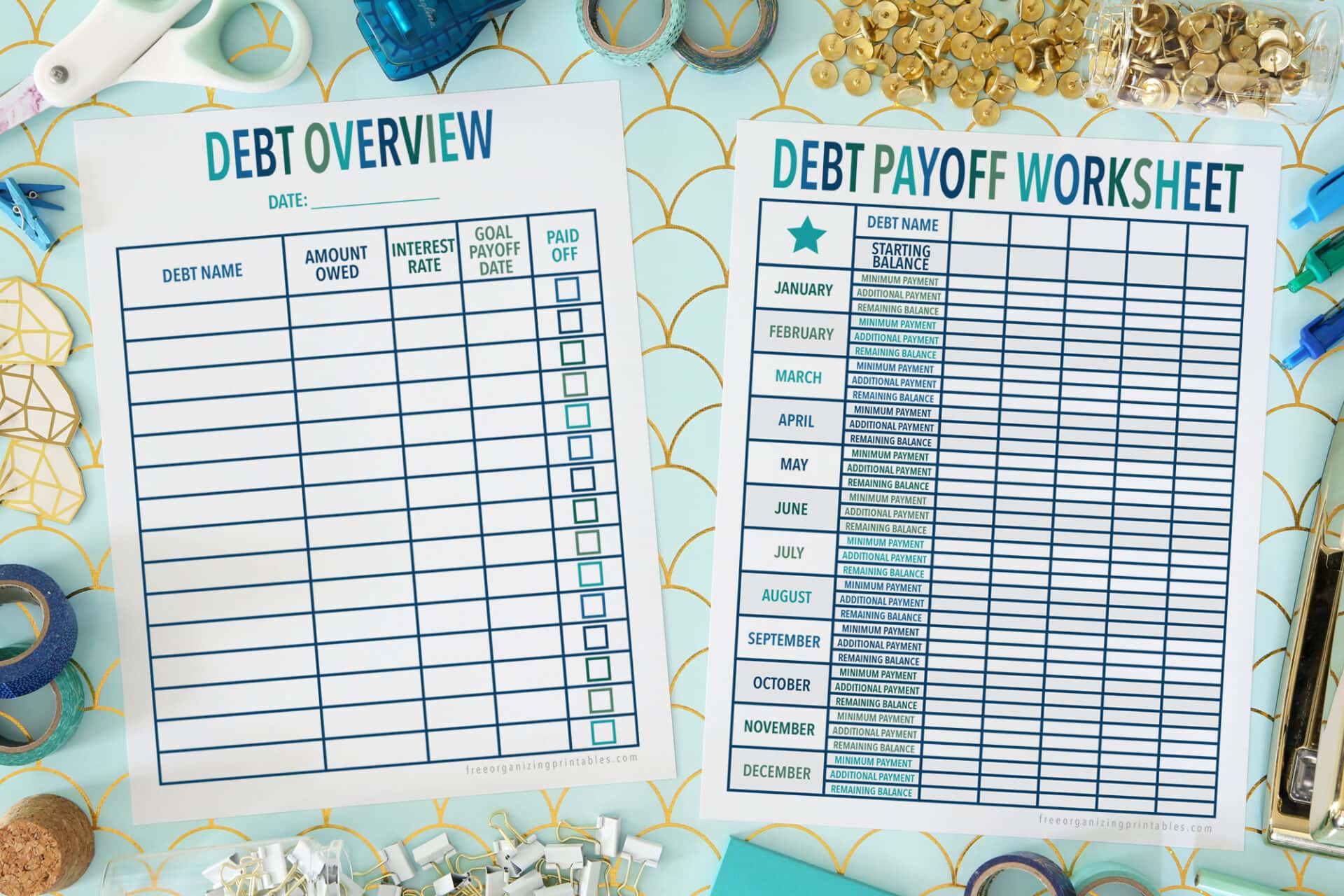 Free Printable Debt Payoff Planner | Free Organizing Printables with Pay Off Debt Budget Worksheet