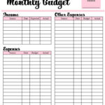 Free Printable Monthly Budget With Auto Calculated Fields For Math Budgeting Worksheets Free