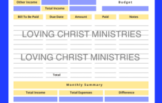 Free Printable Monthly Budget Worksheet For Women'S Ministry pertaining to Christian Budget Worksheet