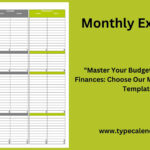Free Printable Monthly Expenses Templates [Excel, Pdf, Word] Within Balancing The Federal Budget Worksheet