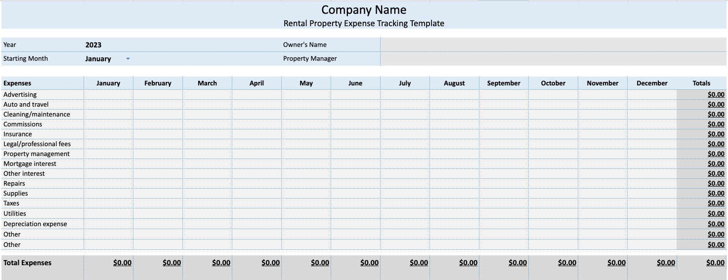 Free Rental Property Expenses Spreadsheet (+ An Alternative) for Rental Property Budget Worksheet