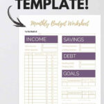 Free Simple Monthly Budget Template For Budgeting Worksheet For College Students