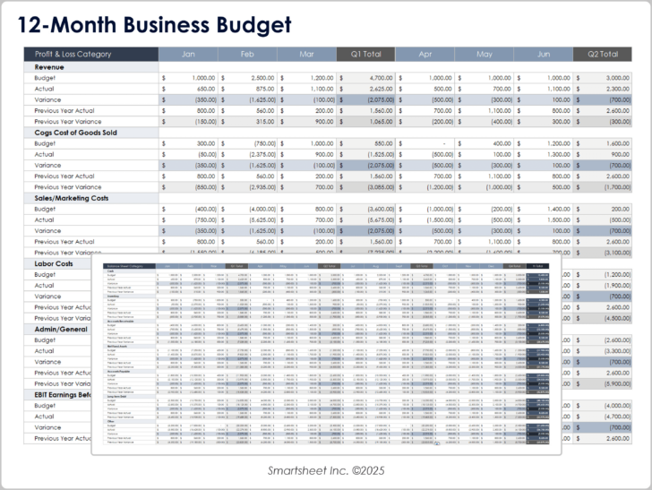 Monthly Business Budget Worksheet Monthly Business Budget Worksheet