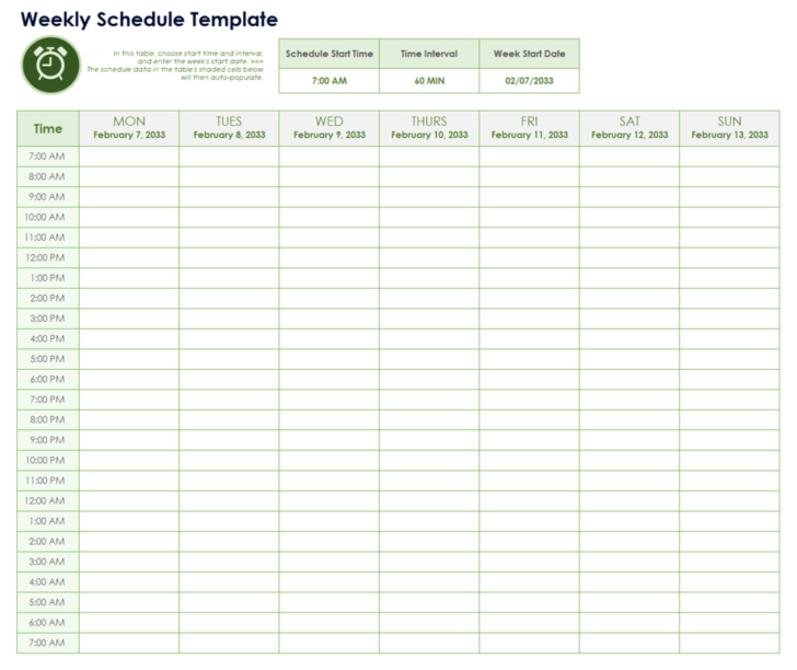 Weekly Time Budget Worksheet