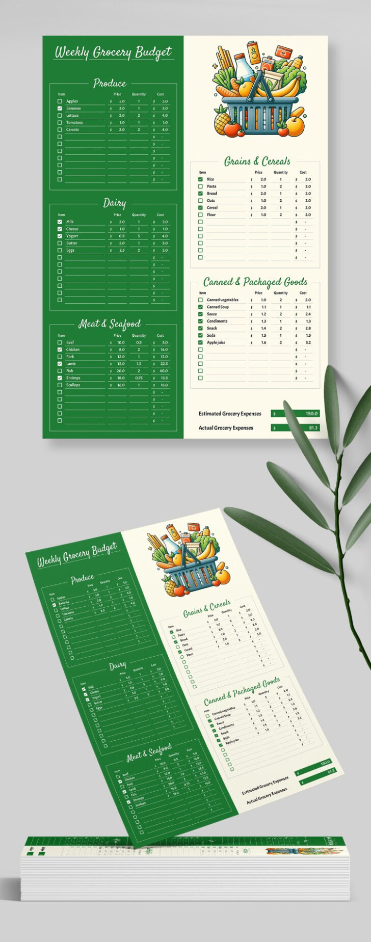 Shopping on a Budget Worksheet