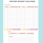 Grocery Budget Challenge, Grocery List Printable Template, Grocery Regarding Grocery Budgeting Worksheets