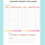 Grocery Budget Challenge, Grocery List Printable Template, Grocery Throughout Grocery Shopping Budget Worksheet