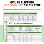 House Flip Tracker, House Flip Spreadsheet, Property Flipping Throughout House Flipping Budget Worksheet